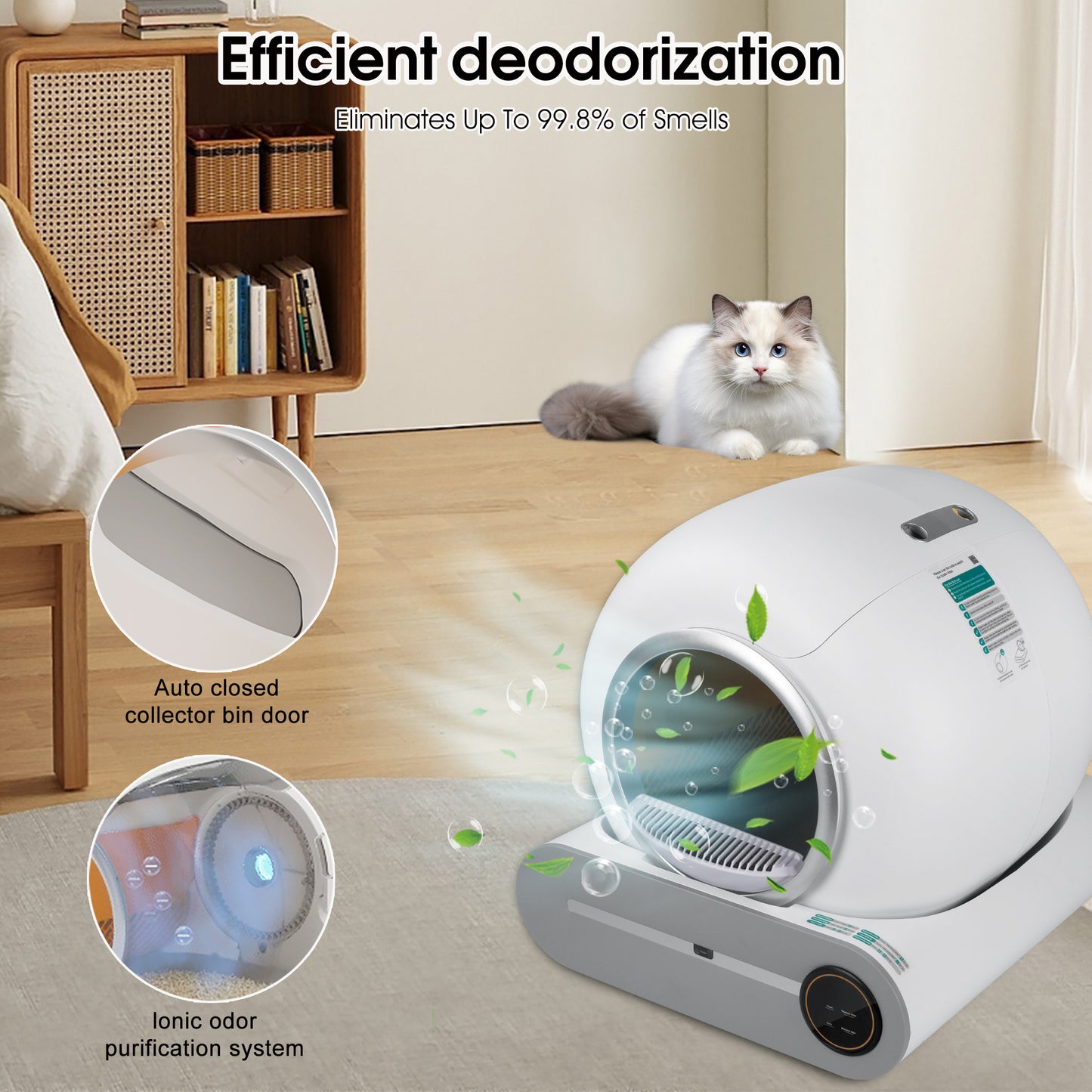 Smart Self-Cleaning Litter Box – App Controlled & Odor-Free
