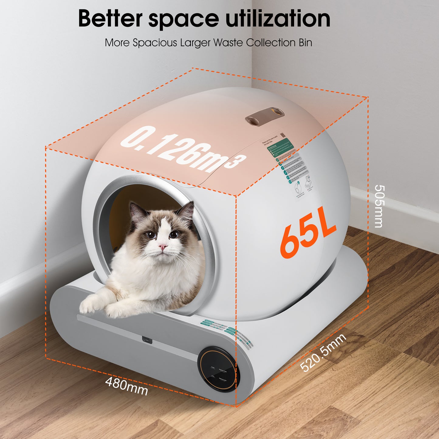 Smart Self-Cleaning Litter Box – App Controlled & Odor-Free