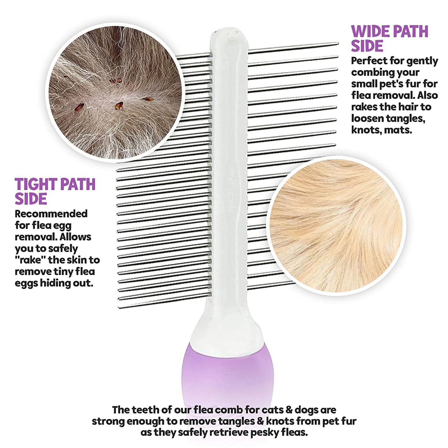 Double-Sided Stainless Steel Dog & Cat Pet Comb Grooming Hair Tool