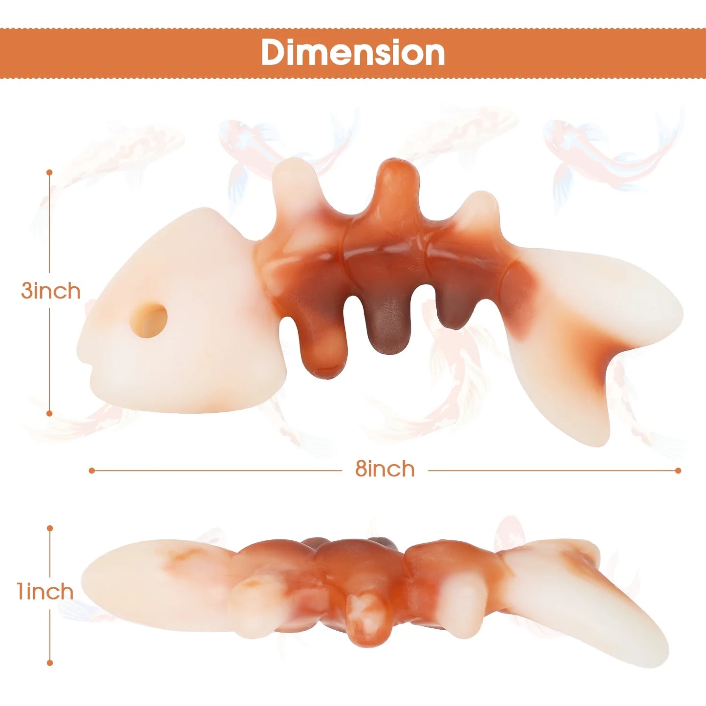Fishbone Durable Dog Chew Toy for Aggressive Chewers, Real Fish, Nylon Pet Toys