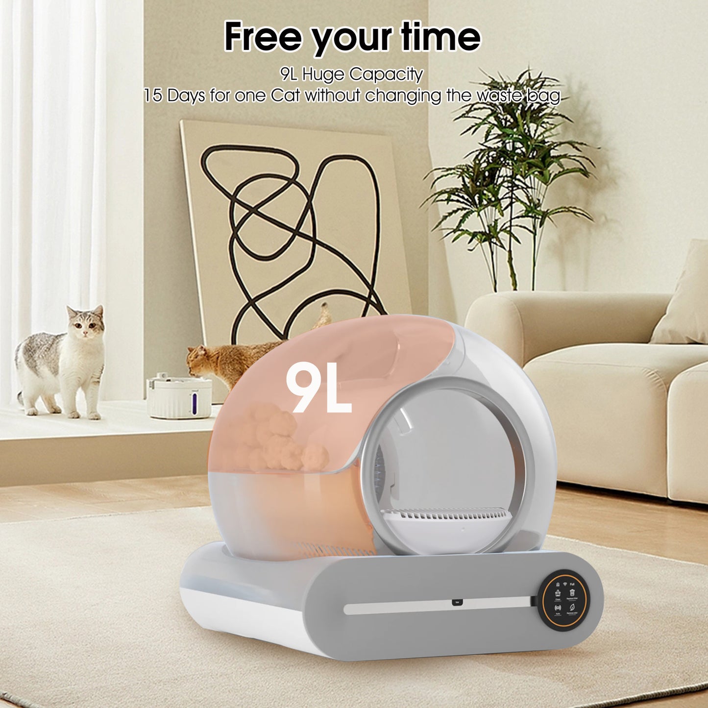 Smart Self-Cleaning Litter Box – App Controlled & Odor-Free