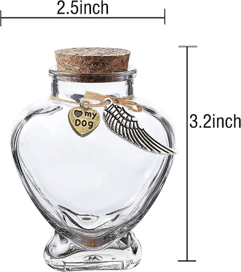Pet Memorial Bottle for Fur Keepsake - Dog Cat Hair Urn Remembrance Gift Jar