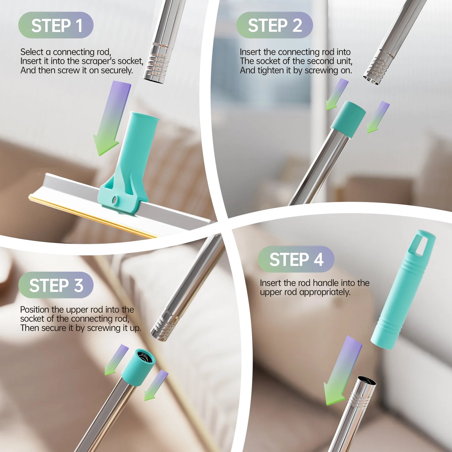 Xtra Max Pet Hair Remover Kit - Cleaning Tool for Pet Hair Removal, Blue, 2-Pack Carpet Rake Scraper