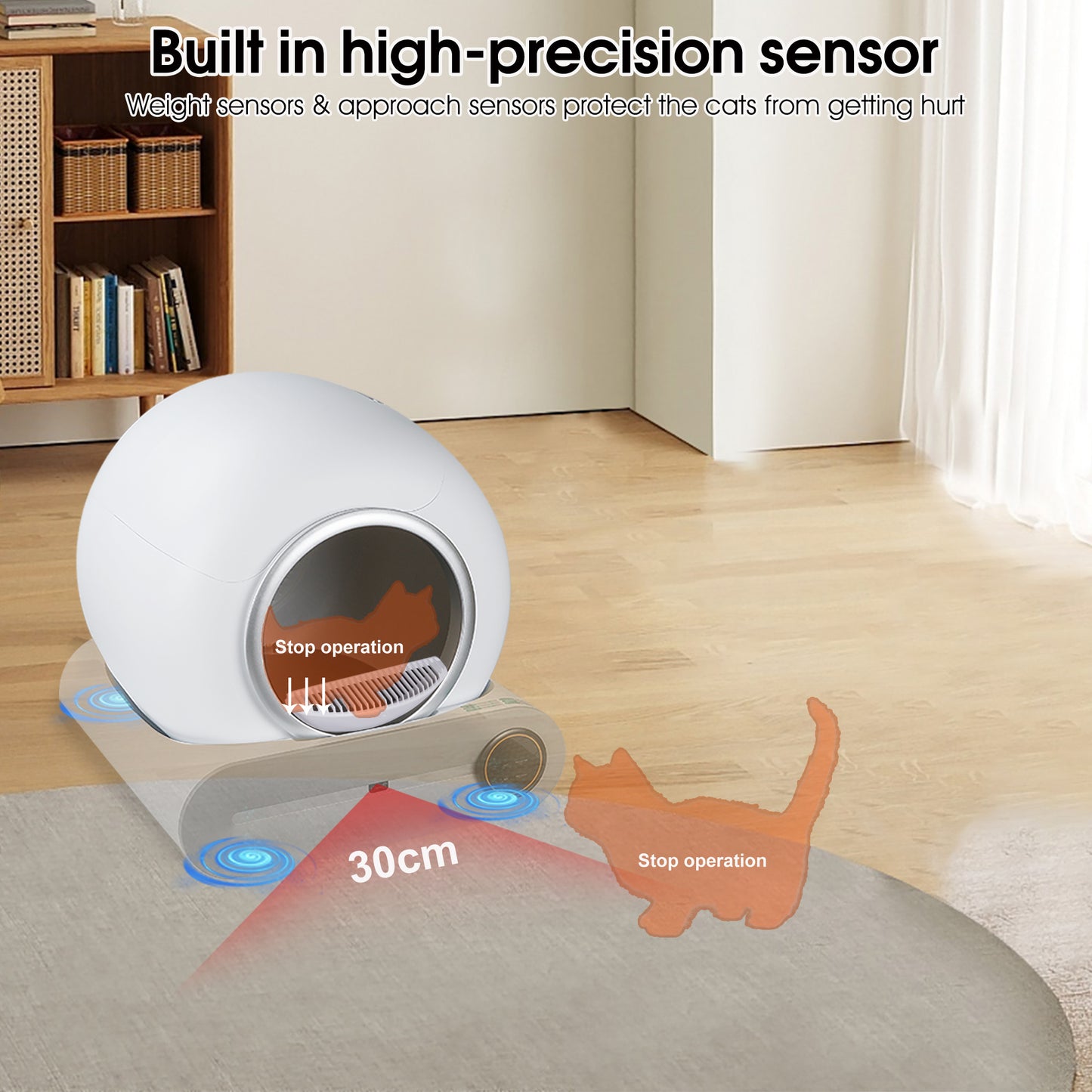Smart Self-Cleaning Litter Box – App Controlled & Odor-Free