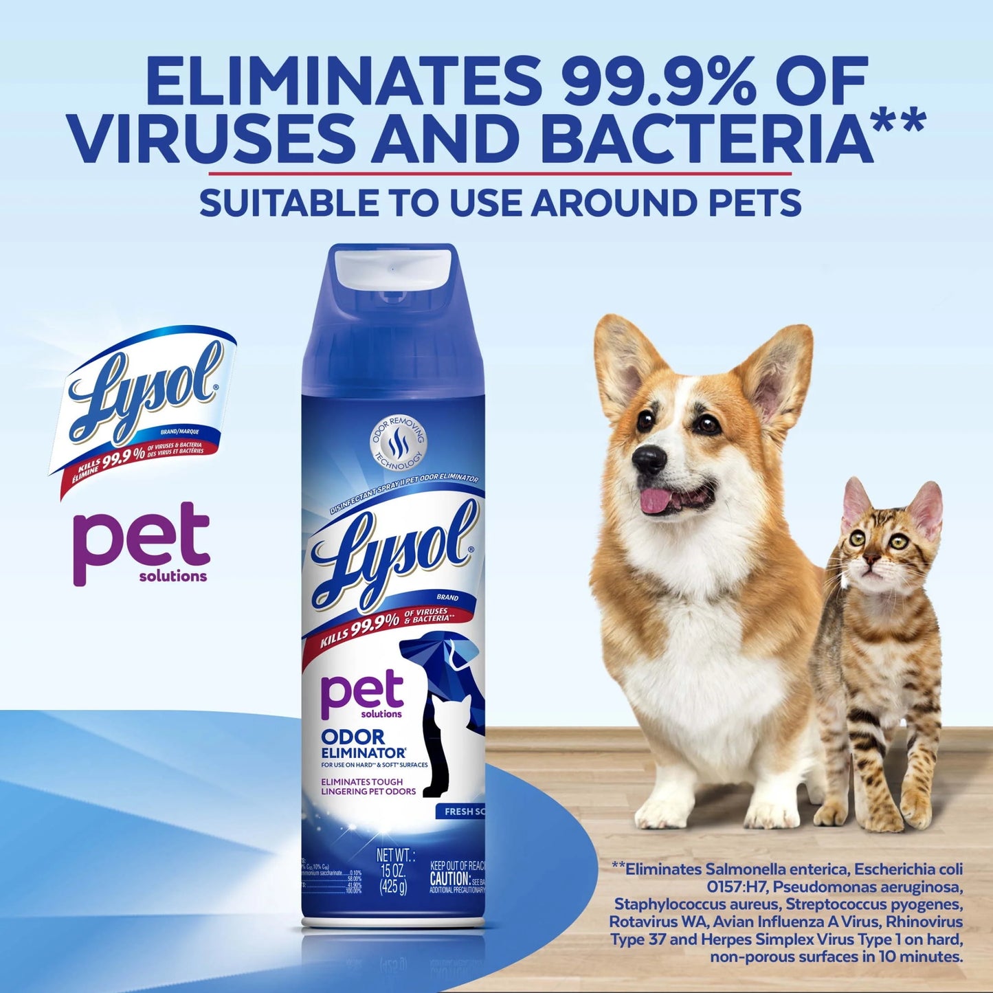 ยฎ Pet Odor Eliminator Spray, Sanitizing and Disinfecting Spray for Pet Odors, 15Oz