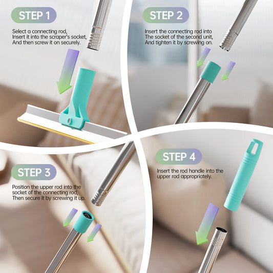 Xtra Max Pet Hair Remover Kit - Cleaning Tool for Pet Hair Removal, Blue, 2-Pack Carpet Rake Scraper