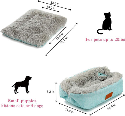 Cat Bed Self Warming, Foldable Self Heated Cat Mat with Removable Cover Heating Pad 24 X 20 Inch Extra Warm Thermal Pet Pad for Indoor Outdoor Cats, Non-Slip Bottom Washable Non Electric